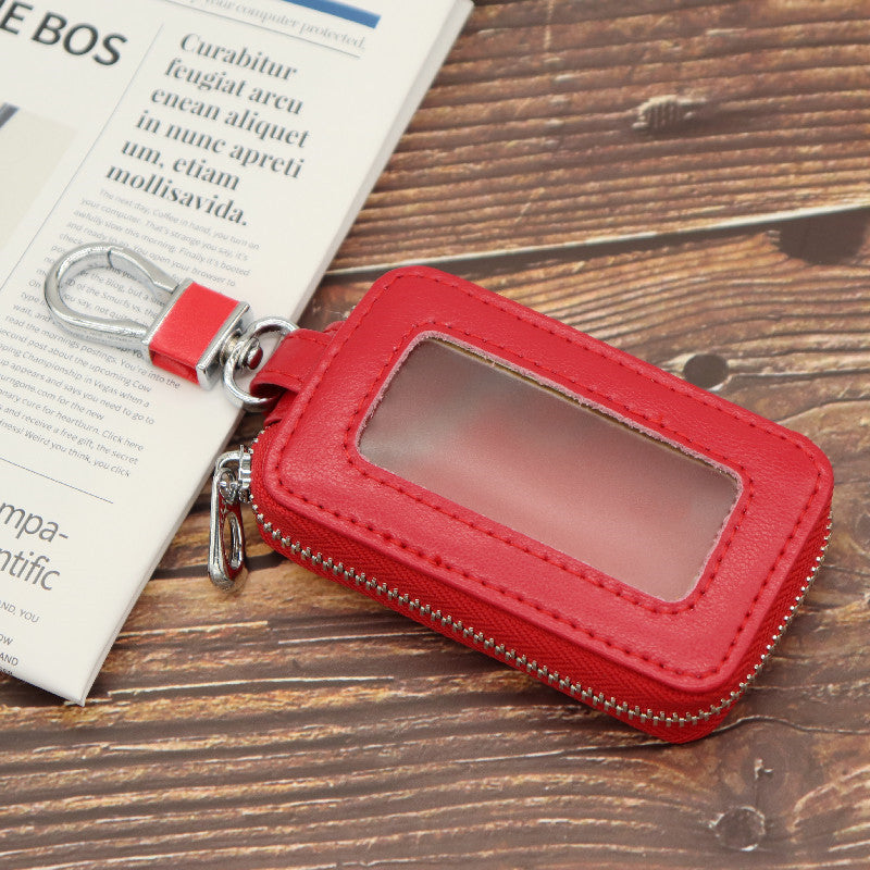 Wholesale Cowhide key storage bag coin purse home car key bag